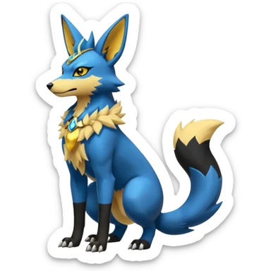 Lucario-Anubis-Umbreon-Jolteon-Fakémon-hybrid-creature (full body)  sticker