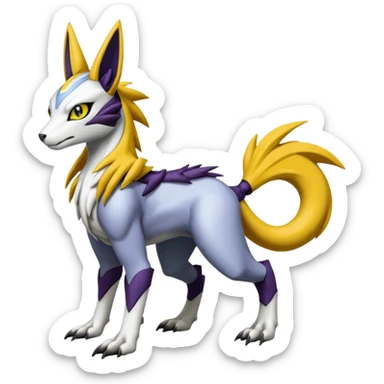 Meloetta-Wargreymon-Renamon-Sergal-Pokémon-Digimon-Fakémon-fusion-hybrid-creature sticker