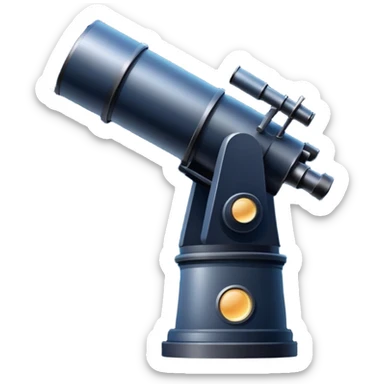 An icon featuring an observatory with a giant telescope, set against a starry sky. The design includes visible planets, distant stars, and galaxies, symbolizing the study of astronomy and celestial exploration. Transparent background highlights the wonder of the universe. sticker