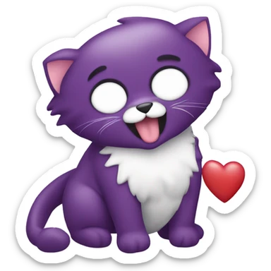 Tiburon con un corazón morado sticker