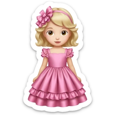 Gown in pink for kids sticker