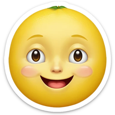 Lemon emoji with a crying laughing face sticker