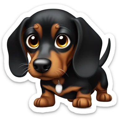 Angry mini black and brown dachshund  sticker