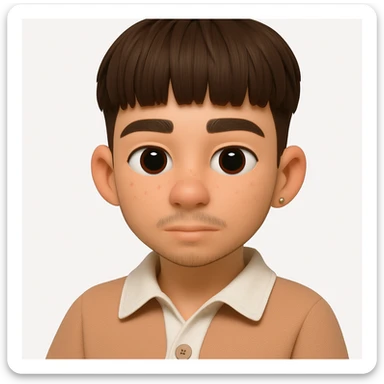 this image in 3d-emoji style, with a slimmer face sticker