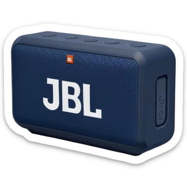 Navy blue and black maritime camouflage JBL Go 4, minimalist design, sleek portable speaker, simplified form sticker