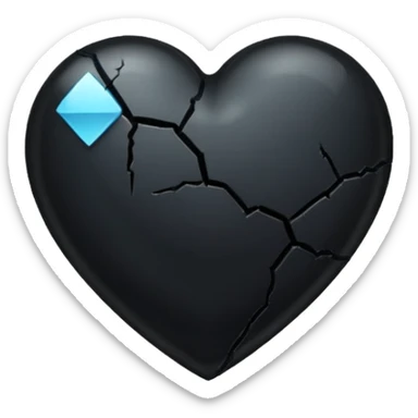 Black heart break sticker