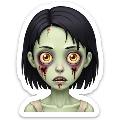 girl zombie whit black hair emoni sticker