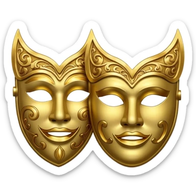 Tragedy and comedy mask sticker