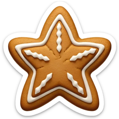 gingerbread cookie in star shape sticker