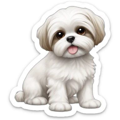 baby dog maltese shih tzu sticker