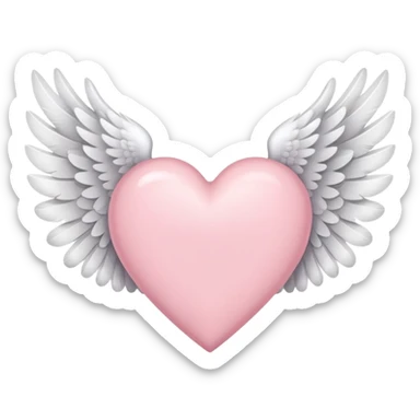 a soft pink heart with wings sticker