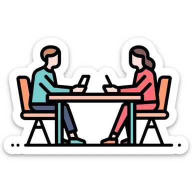 client meeting with business people at conference table sticker