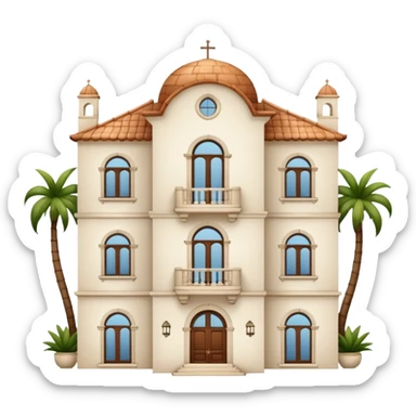 white 3 floor luxurious villa sticker