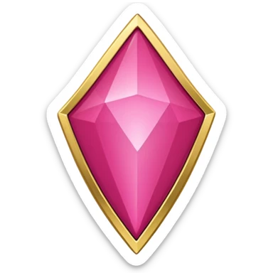 A dark pink location pin with golden details sticker