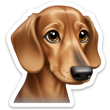 light brown long haired dachshund with dark brown and light grey spots sticker