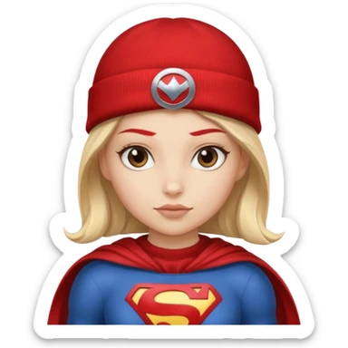 girl superhero with beanie sticker