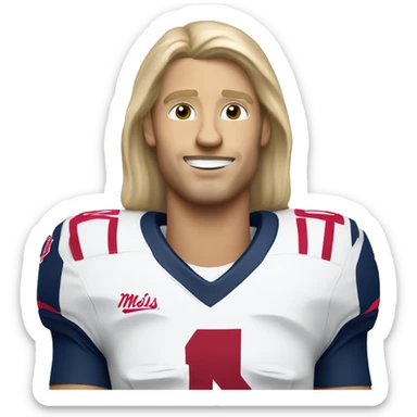 Ole Miss quarterback -white with blonde long hair sticker