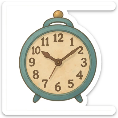 ghibli style icon of a clock, soft colors, whimsical sticker