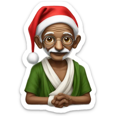 Mahatma Gandhi as santa claus sticker