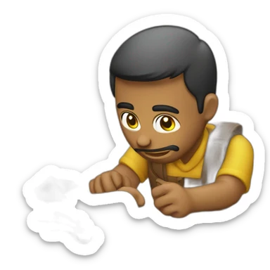 Hombre llenando su mochila sticker