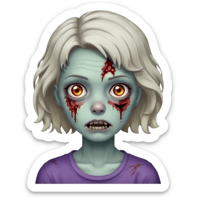 Zombie girl with bruises, she has a short wavy hair. sticker