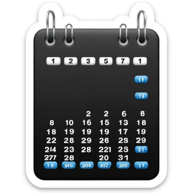 payment schedule — a black matte calendar sticker