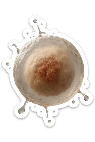 cellula di glicogeno in italiano che si svuota di acqua, iperrealistica 4k sticker