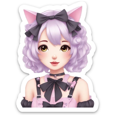 Pastel Edgy Kawaii Cute Beautiful Elegant Pretty Anime Punk Lolita Catgirl sticker