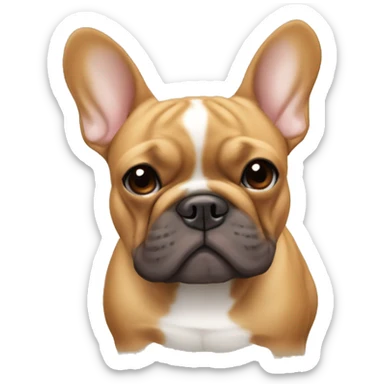 a caramel-colored french bulldog but with less wrinkles and bigger ears sticker