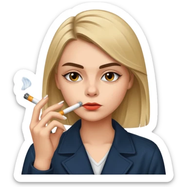 Cara fumándose un cigarro sticker
