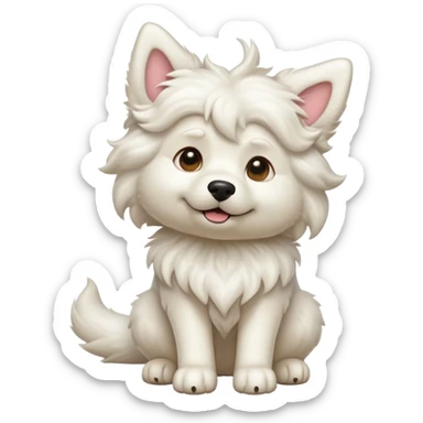 cinematic-[ram]-realistic-full-body-sitting-emoji,-tail-flicking-lazily,-head-tilted-dramatically,-curly-[white]-fur,-simplified-yet-realistic-focused-features,-highly-detailed,-glowing-with-an-almost-sarcastic-glow sticker