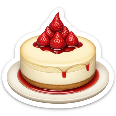 cheesecake with stawberry jam in it sticker
