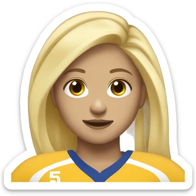 Volleyball player, number five , girl, blonde long hair  sticker