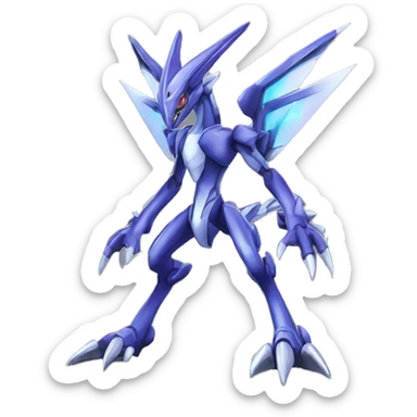  Cool Edgy Shiny Godly Digimon-Genesect-Dialga-Reptile full body sticker