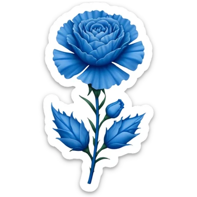 a tattoo design featuring a life like blue carnation flower without the stem and the number 14 sticker