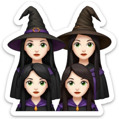 CUATRO  BRUJAS  CON ESCOBA sticker