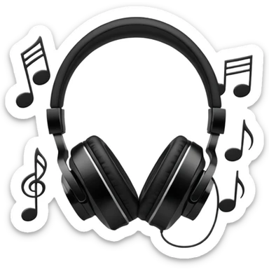 Headphones with music sticker
