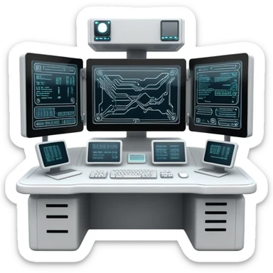 monochrome hacker terminal command center sticker