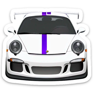 A Yamaha 250 driving a Porsche 911 GT3 modded with camber and is white and purple sticker