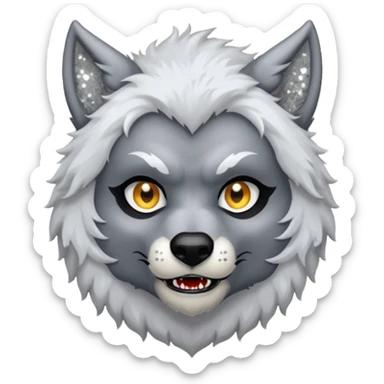 The Werewolf with white sequin outfit sticker
