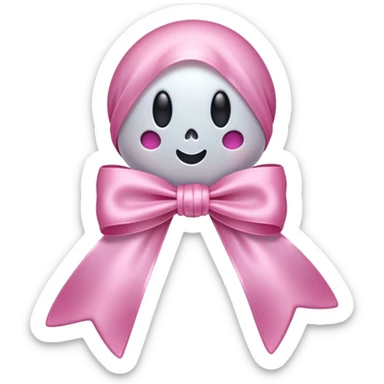 bow pink with ghost sticker