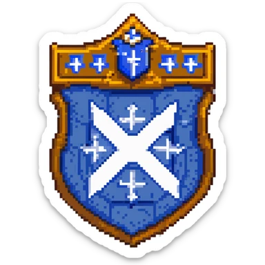 Transform the Cruzeiro Esporte Clube shield into pixel art style, preserving the shape, stars, and main colors, with no text, and a transparent background. Retro videogame style pixel art. sticker