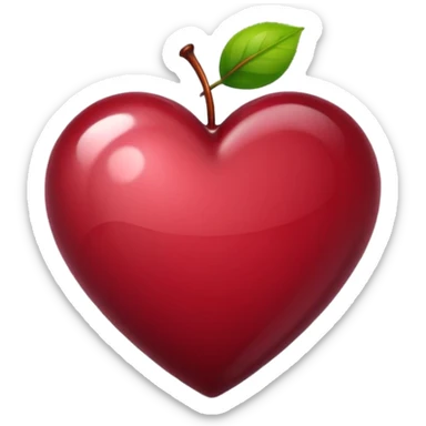 cherry color bordeux heart sticker