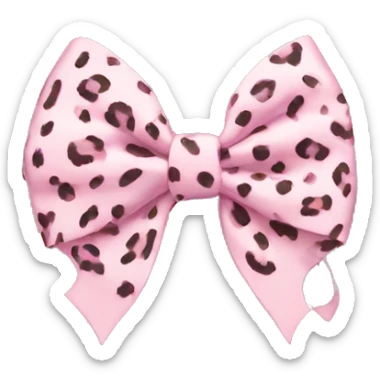 Light pink leopard print bow sticker