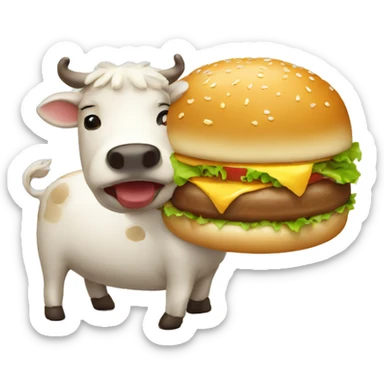 Veal eating hamburger sticker