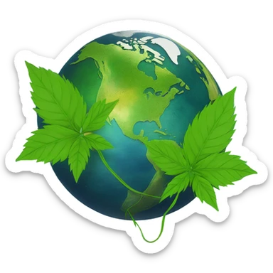 420 on rainbow planet earth Saturn hemp leaves on the globe  sticker