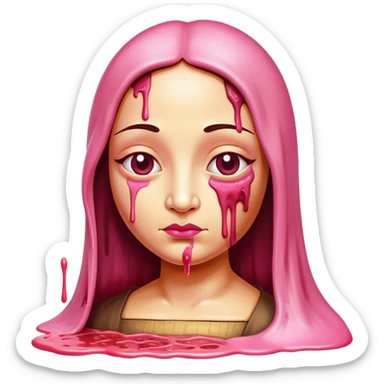  SPAM meat melted pink dripping sauce monalisa monster sticker