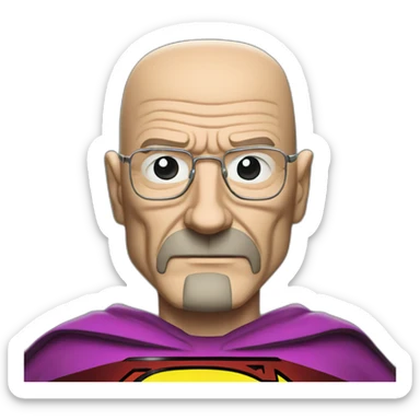 Walter white a superman costume sticker