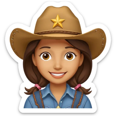 girl cowboy no hat sticker