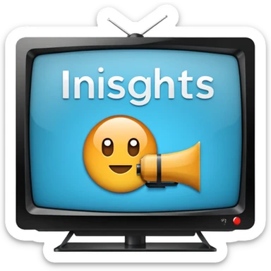 Create an emoji in which it is representing an app like YouTube professional logo of this app but don't make it like YouTube this app name as :- InSights TV sticker
